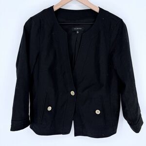 Talbots Grace Fit Black Single Button Blazer Size 12